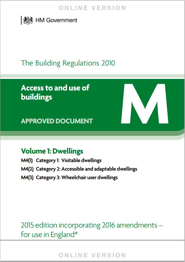 An image of the cover sheet of Part M for Access for the Disabled